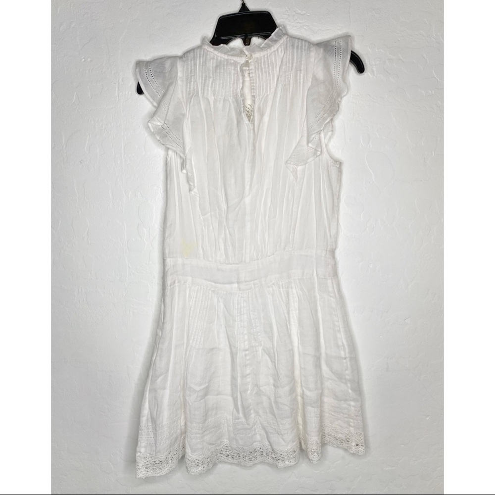 FRAME Pin-tuck Ruffle Crochet Lace Voile Dress S - Picture 12 of 15